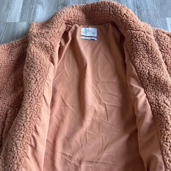 Urban Outfitters Willow Fleece Teddy Jacket Women's OrangeOversized Coat -Small - Picture 11 of 11